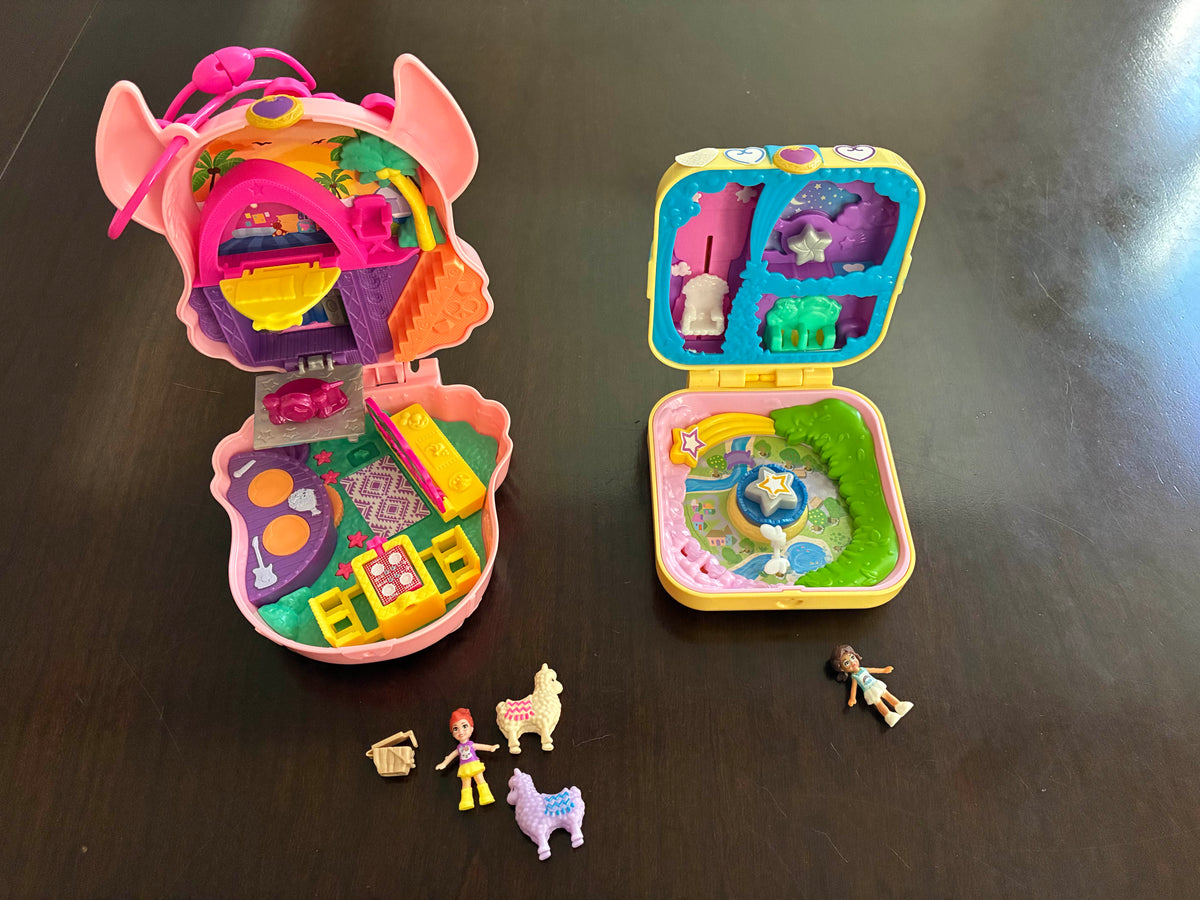 #126 Polly Pocket Llama Music Party Compact and Unicorn Utopia Compact