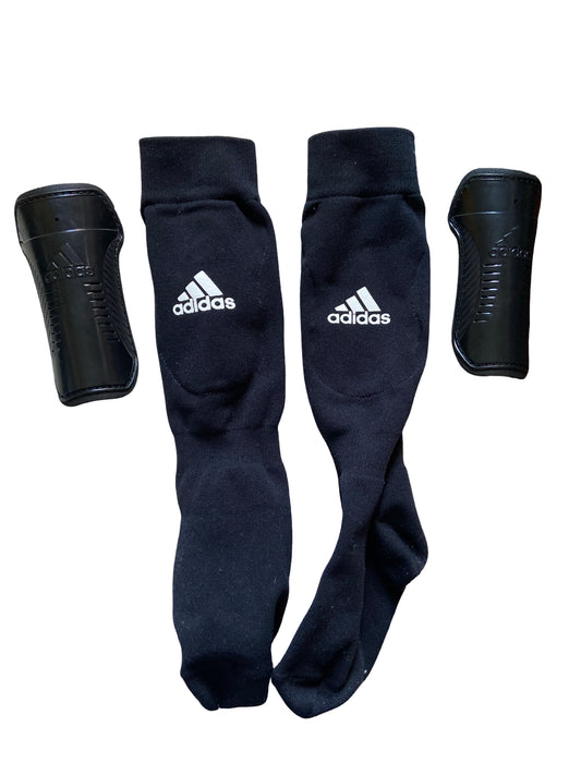 #33 Adidas Youth Soccer Socks Shin Guards Small
