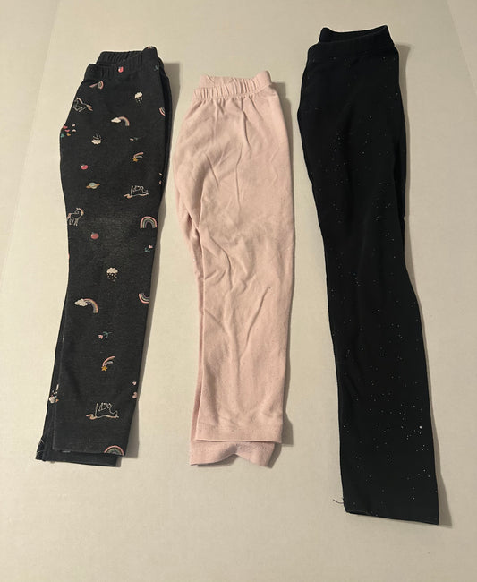 #160 Girls 5T 3 pairs of leggings