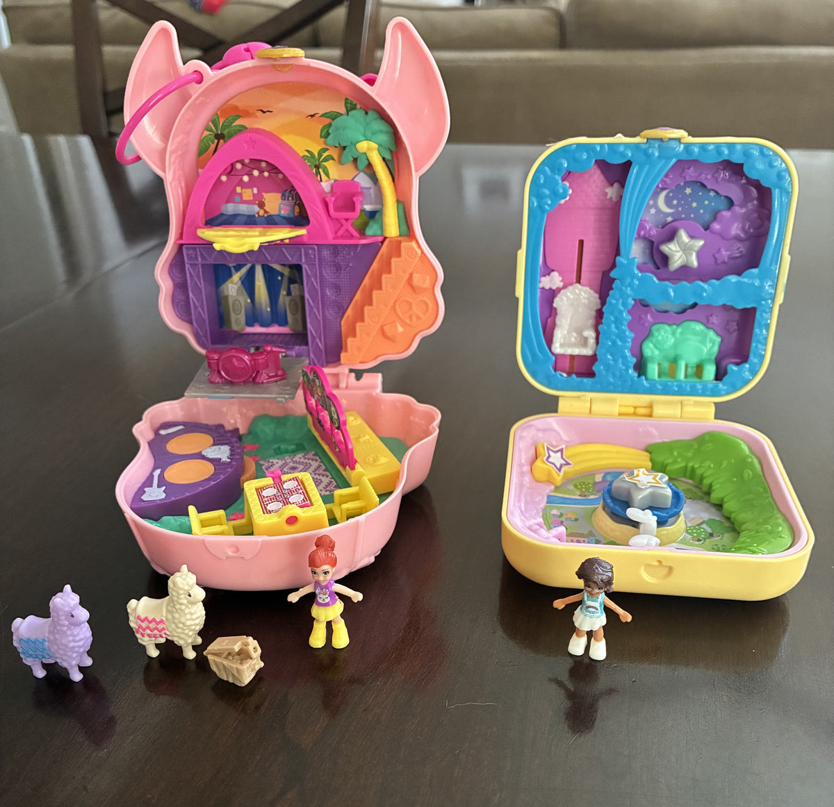 #126 Polly Pocket Llama Music Party Compact and Unicorn Utopia Compact