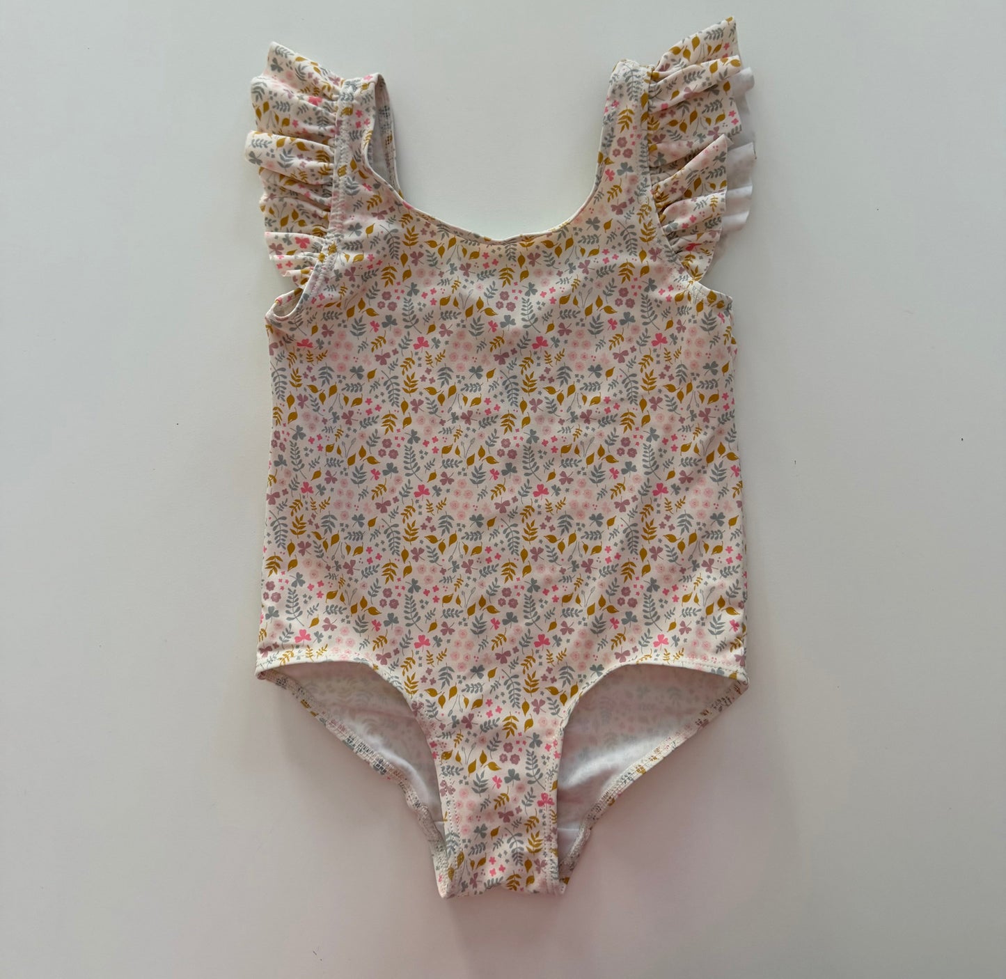 *reduced* #117, Girls 4T, H&M cream floral swimsuit, GUC