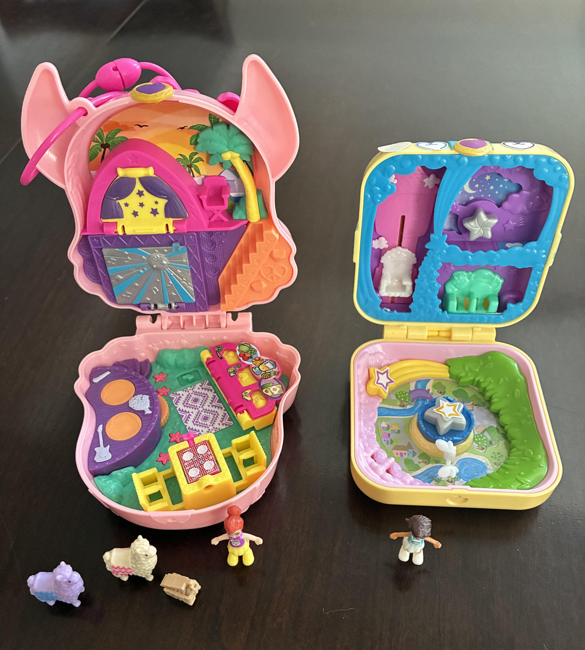 #126 Polly Pocket Llama Music Party Compact and Unicorn Utopia Compact