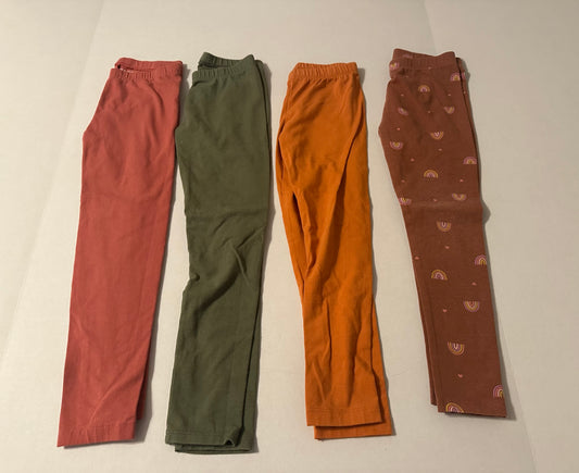 #160 Girls 5/5T 4 pairs of leggings