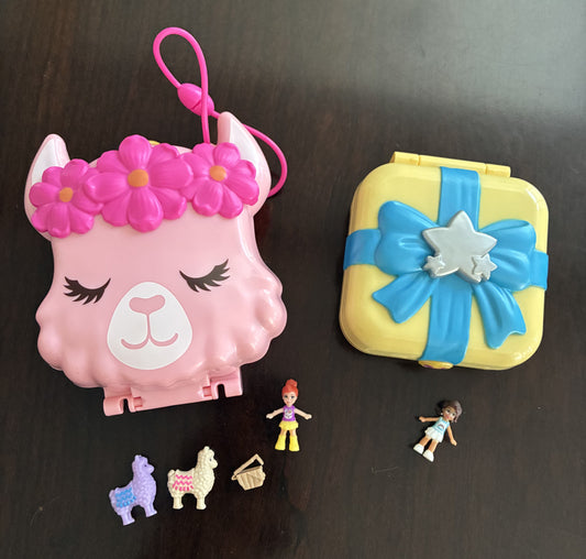#126 Polly Pocket Llama Music Party Compact and Unicorn Utopia Compact