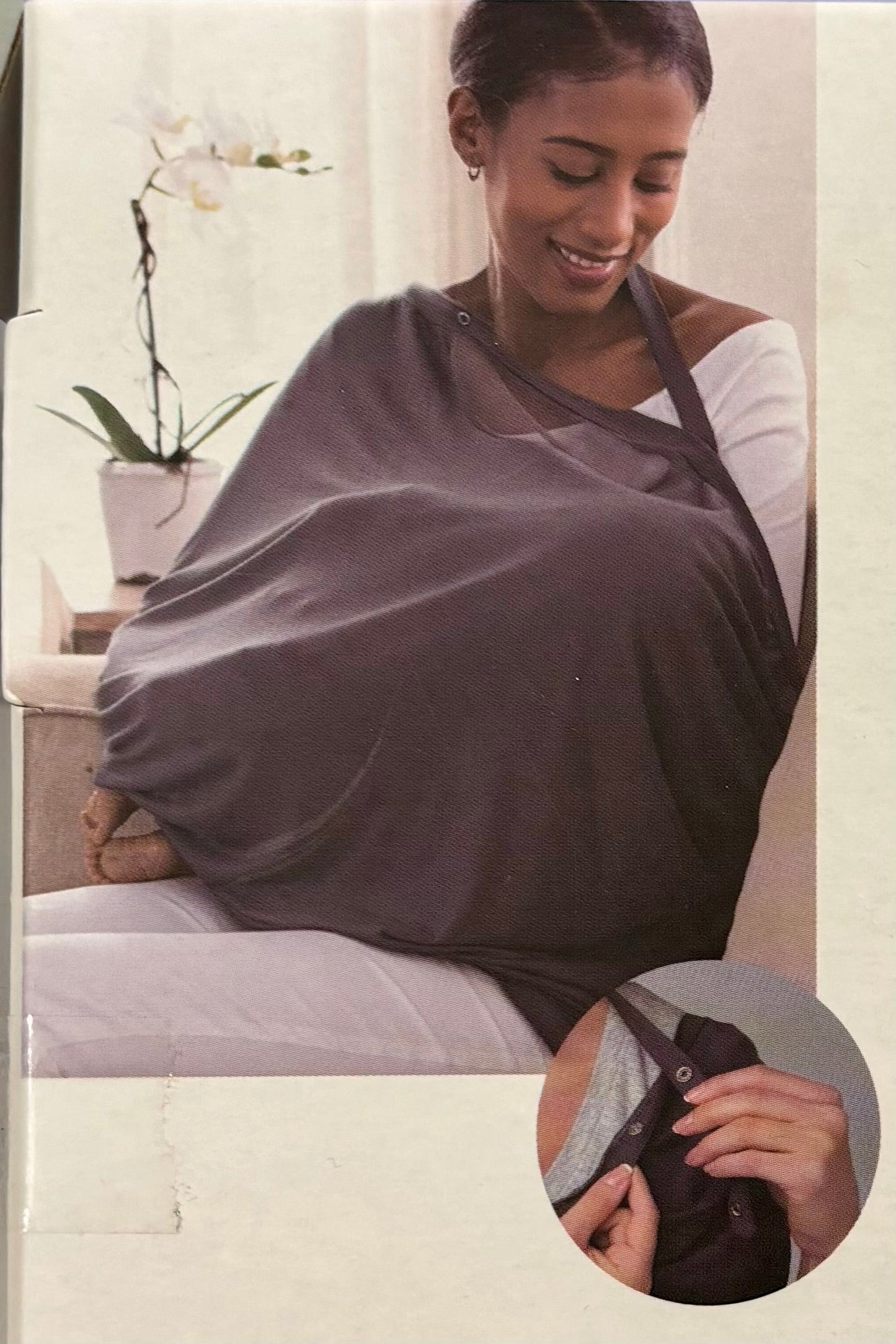 #132 - REDUCED - Bundle of 2 Boppy: Infinity Nursing Scarves, Charcoal & Silver Gray Knit