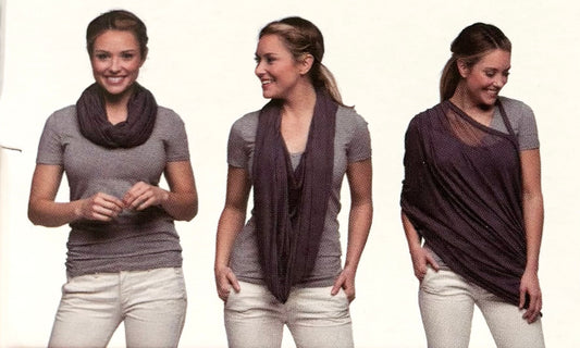 #132 - REDUCED - Bundle of 2 Boppy: Infinity Nursing Scarves, Charcoal & Silver Gray Knit