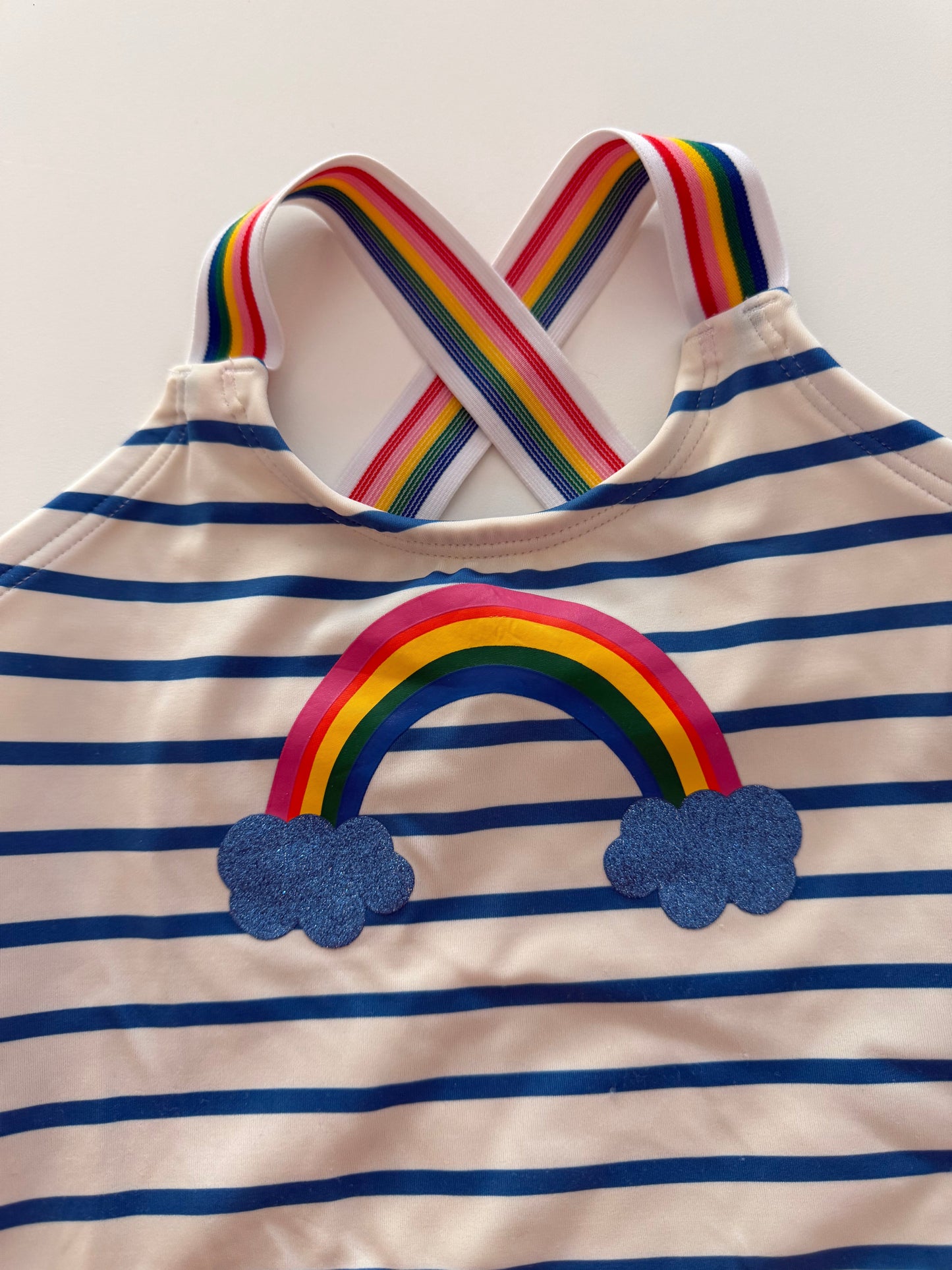 *reduced* #117, Girls 4T, Hanna Andersson rainbow swimsuit, GUC