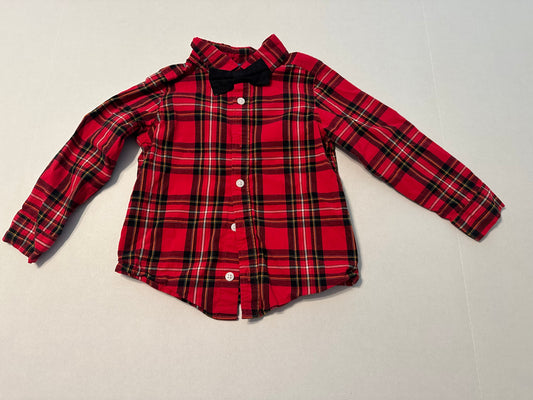 #160 Boys 4T Old Navy long sleeve button up shirt with bow tie