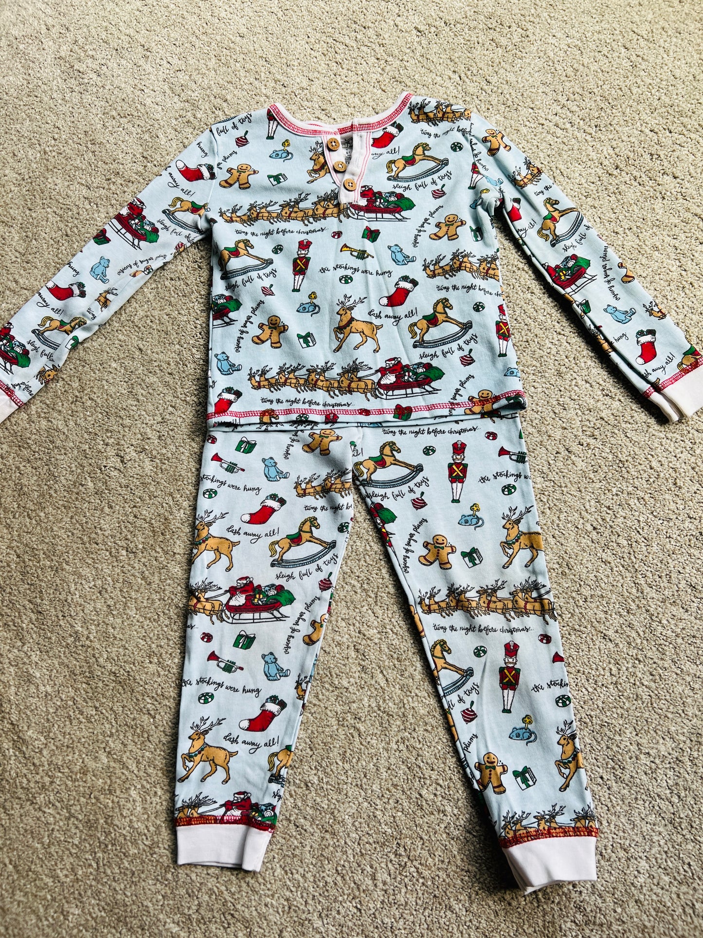 #68 Mudpie girls Christmas PJs, 4T, VGUC