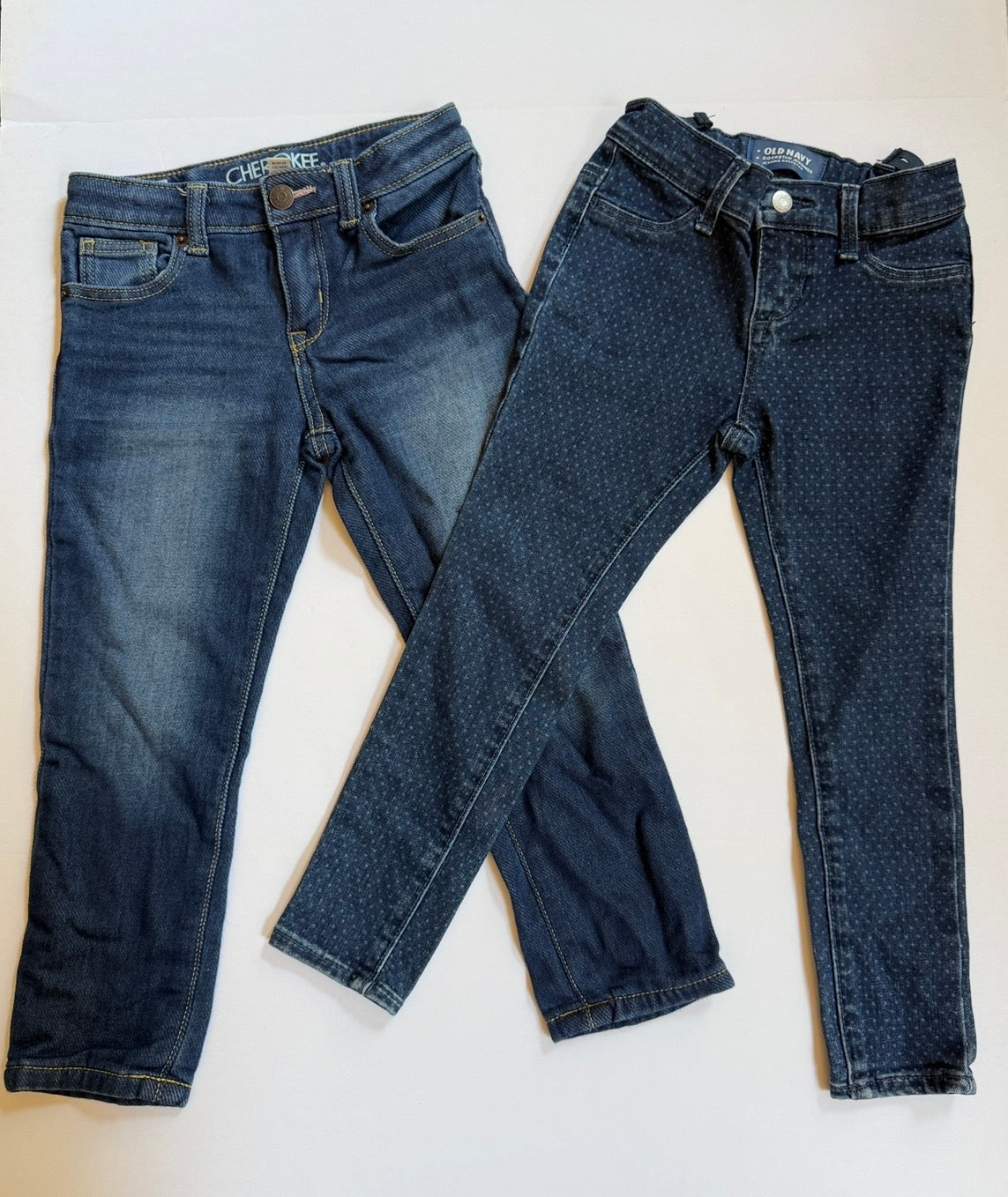 #41 |  6Old Navy Rockstar Jeggings, and Cherokee Cropped Jeans, both adjustable waists 👏, girls