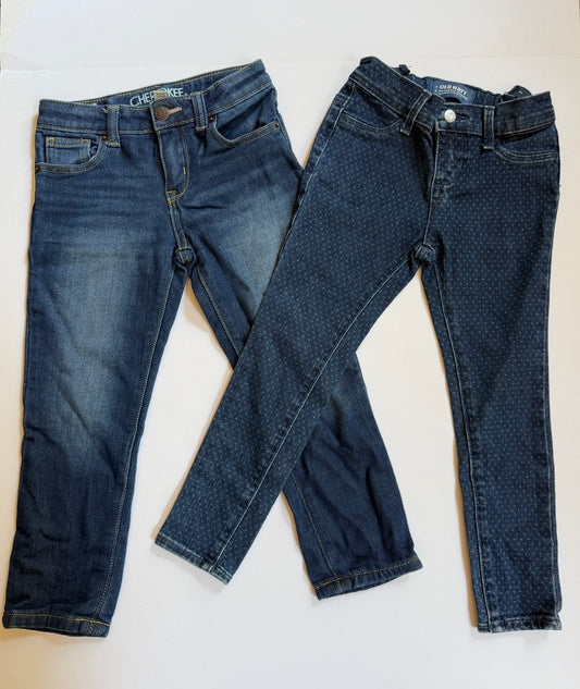 #41 |  6Old Navy Rockstar Jeggings, and Cherokee Cropped Jeans, both adjustable waists 👏, girls
