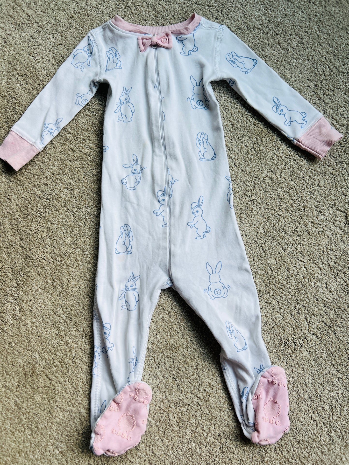 #68 TBBC girls footed PJs, 6-12 mo, GUC