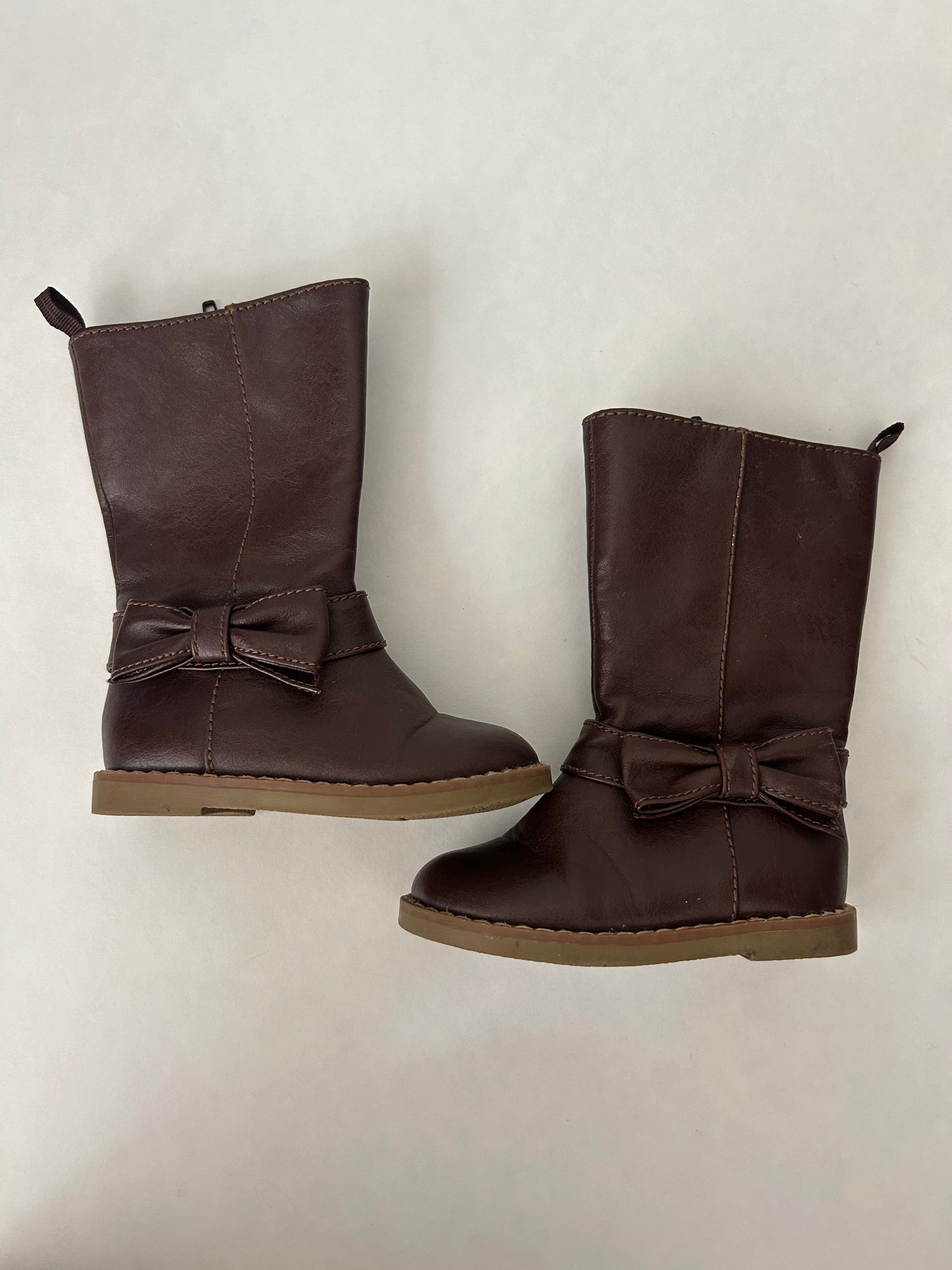 45242 Girls size toddler 6 Baby Gap brown leather boots with bow