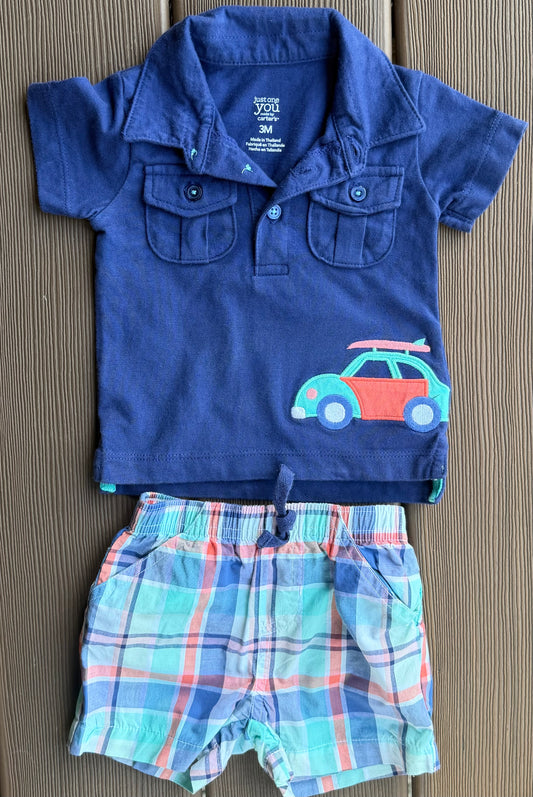 #28 Just One You Car/Plaid Set Size 3m