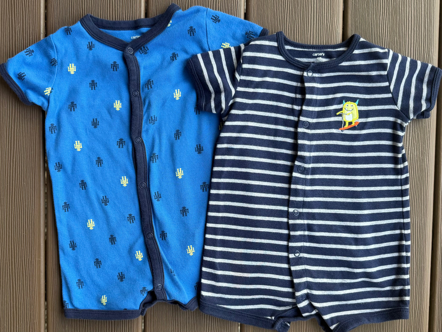 #28 Carter’s Boys Snap Ups, Set of 2, Size 18m