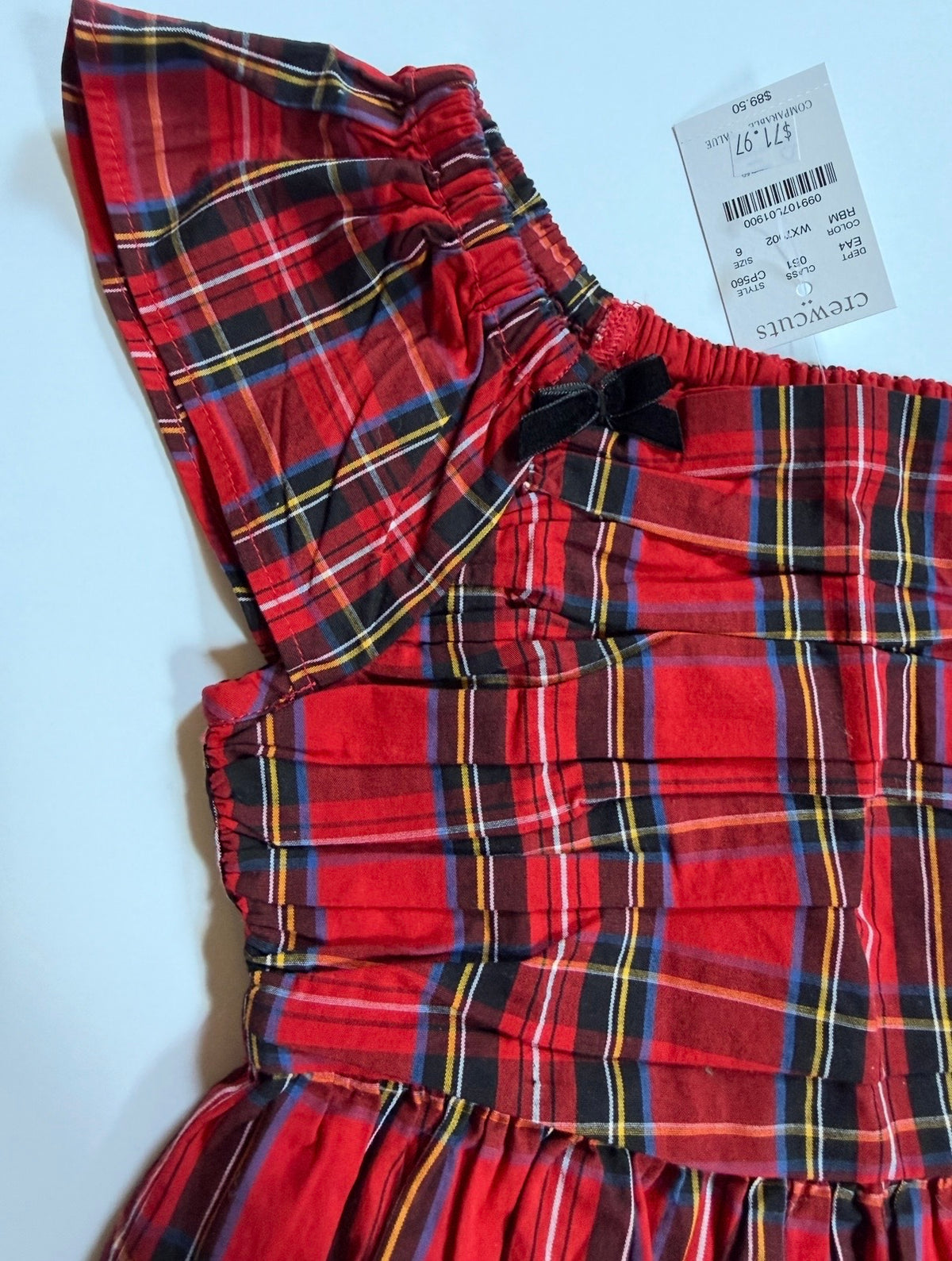 #41 |  (6) NWT (orig 89) Crewcuts Plaid Dress, girls perfect for Christmas!