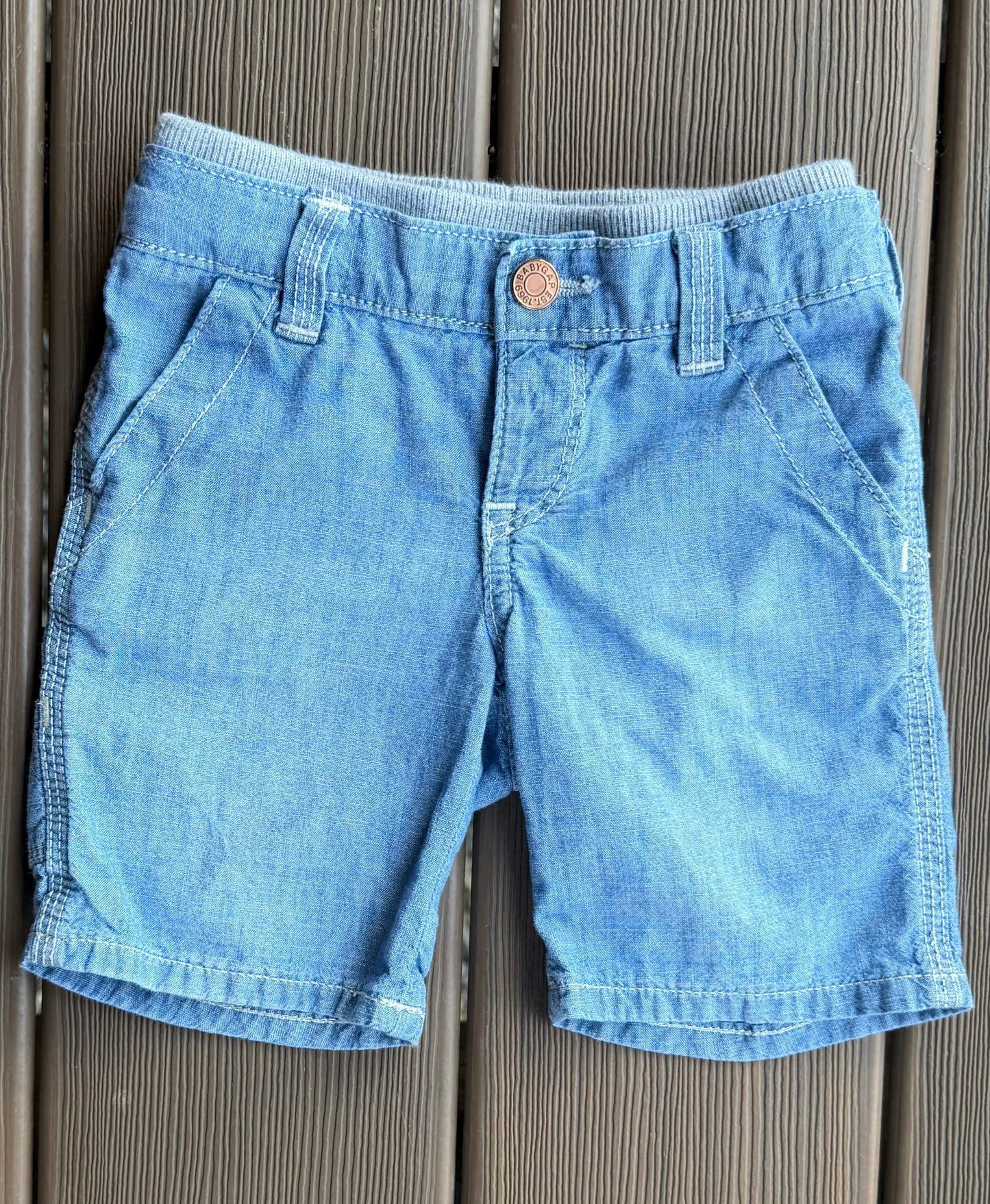 #28 Baby Gap Boys Chambray Shorts Size 12-18m