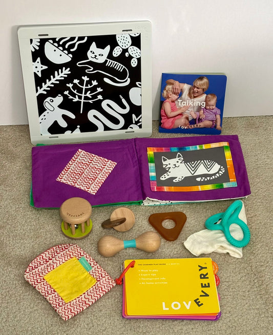 #132 - REDUCED - Complete Lovevery: 3-4M “The Charmer” Play Kit + Book Bundle - SEE ADDITIONAL PHOTOS FOR ALL ITEMS INCLUDED
