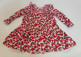 #25 Girls 5T Old Navy floral long sleeve dress with buttons on front