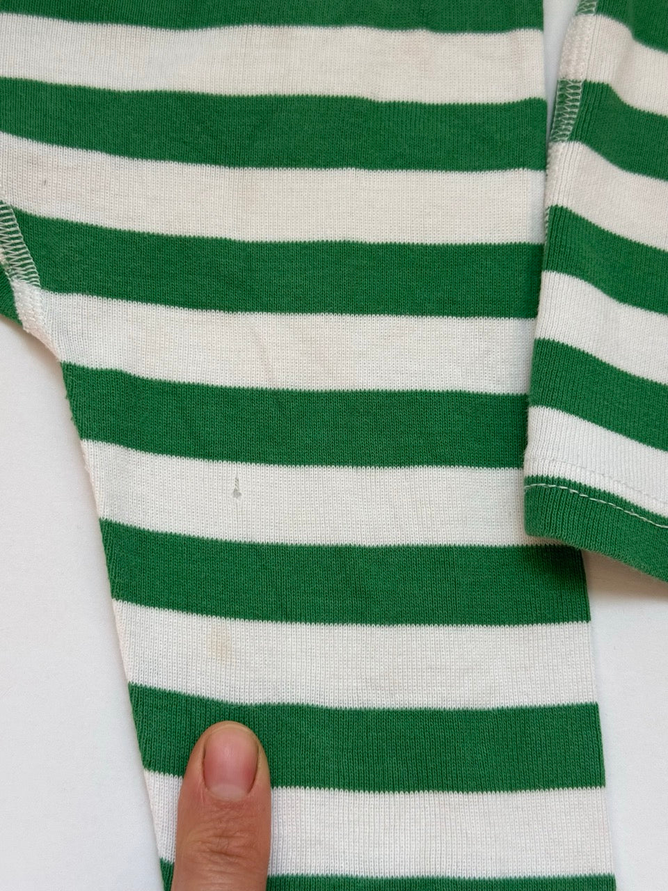 #82 Hanna Anderson Green, Red Striped PJs Gender Neutral Size 2T