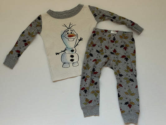 #82 Hanna Anderson Frozen Olaf PJs Girls Size 2T