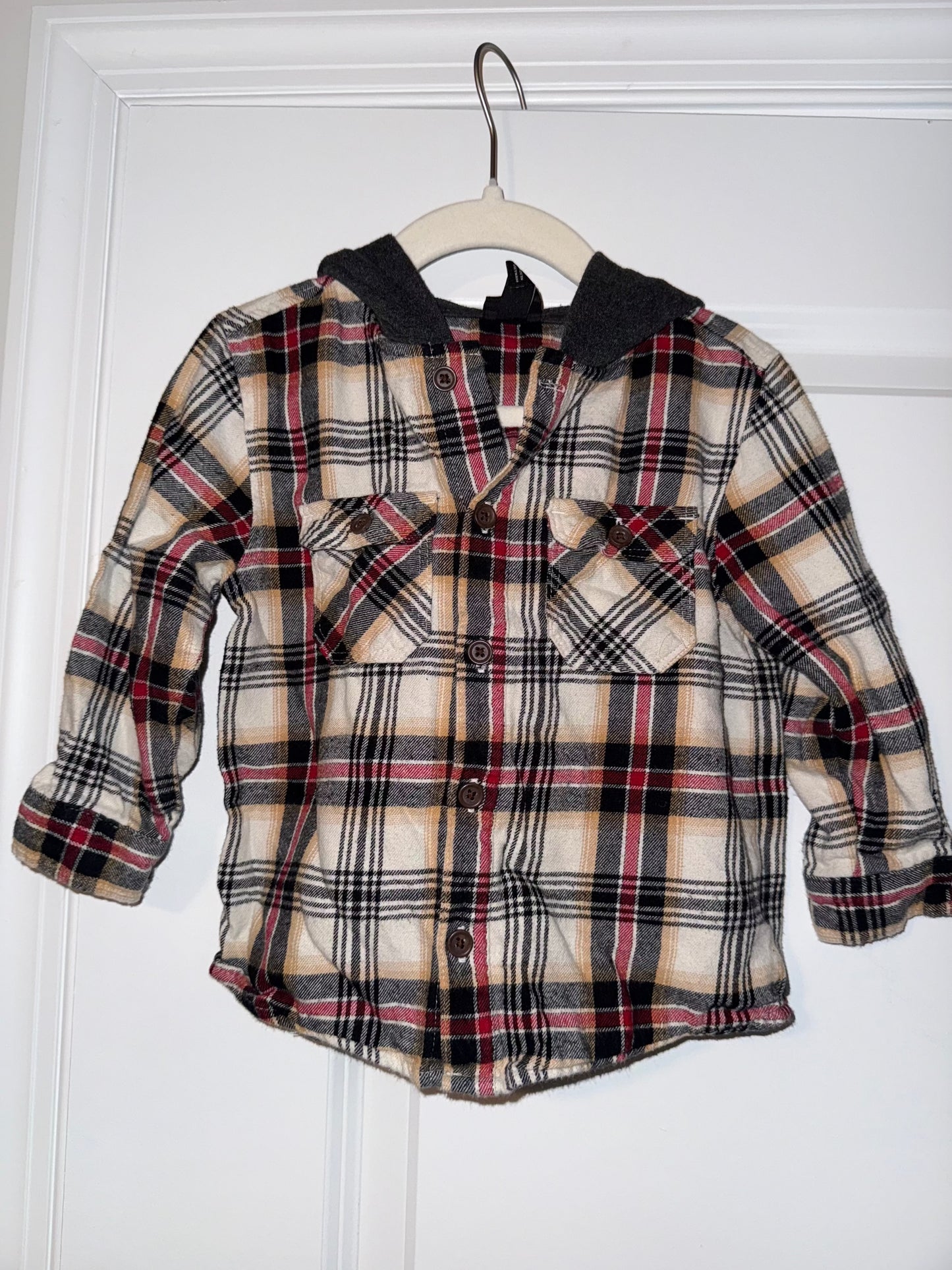 Seller 106: 2T Art Class Thin Hooded "Flannel" Shirt