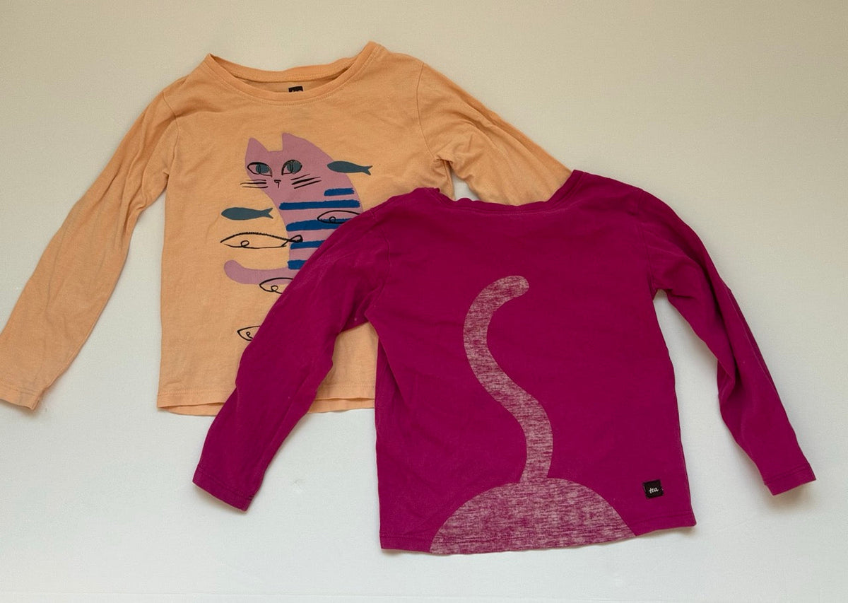 #82 Tea Cat Shirt Bundle Girls Size 2T