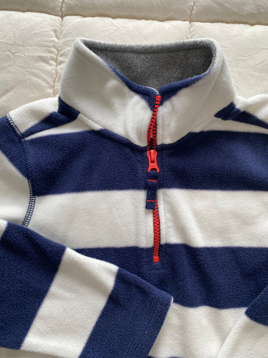 Seller 64 Carter's boys size 6 blue and white fleece quarter zip