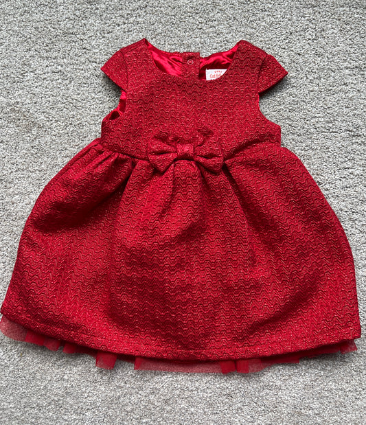 #68 Cat + Jack girls red dress, 12 mo, EUC