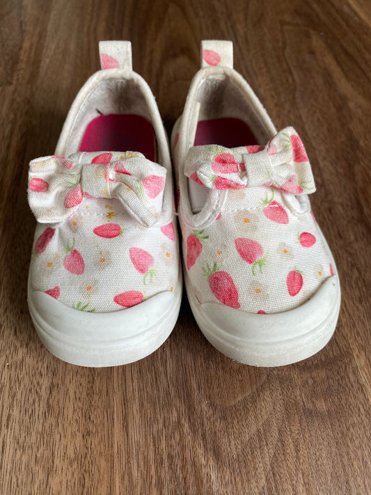 Seller 64 girls size 5 strawberry slip ons