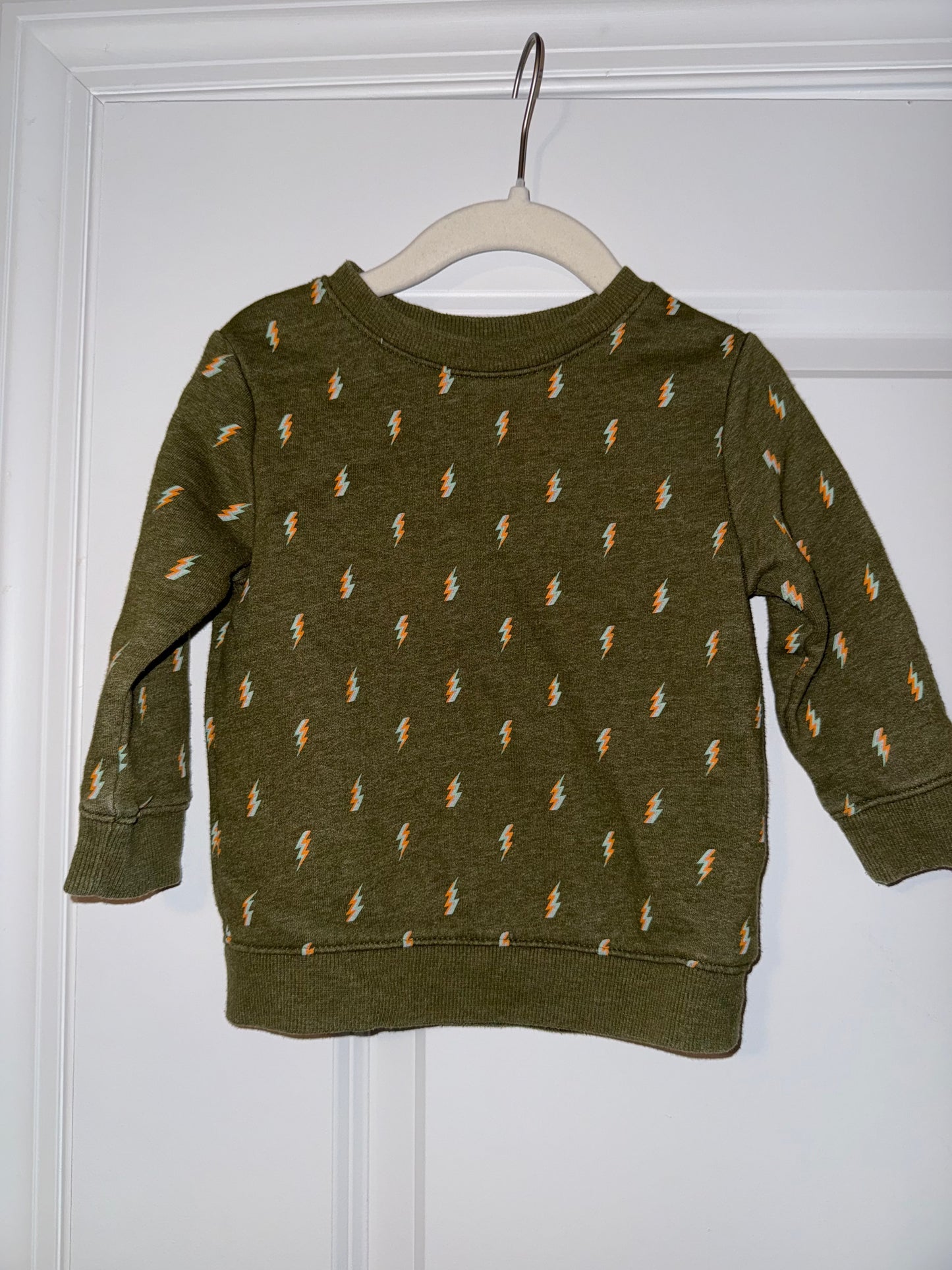 Seller 106: *Reduced* 18m Cat & Jack Green Lightening Bolt Sweatshirt