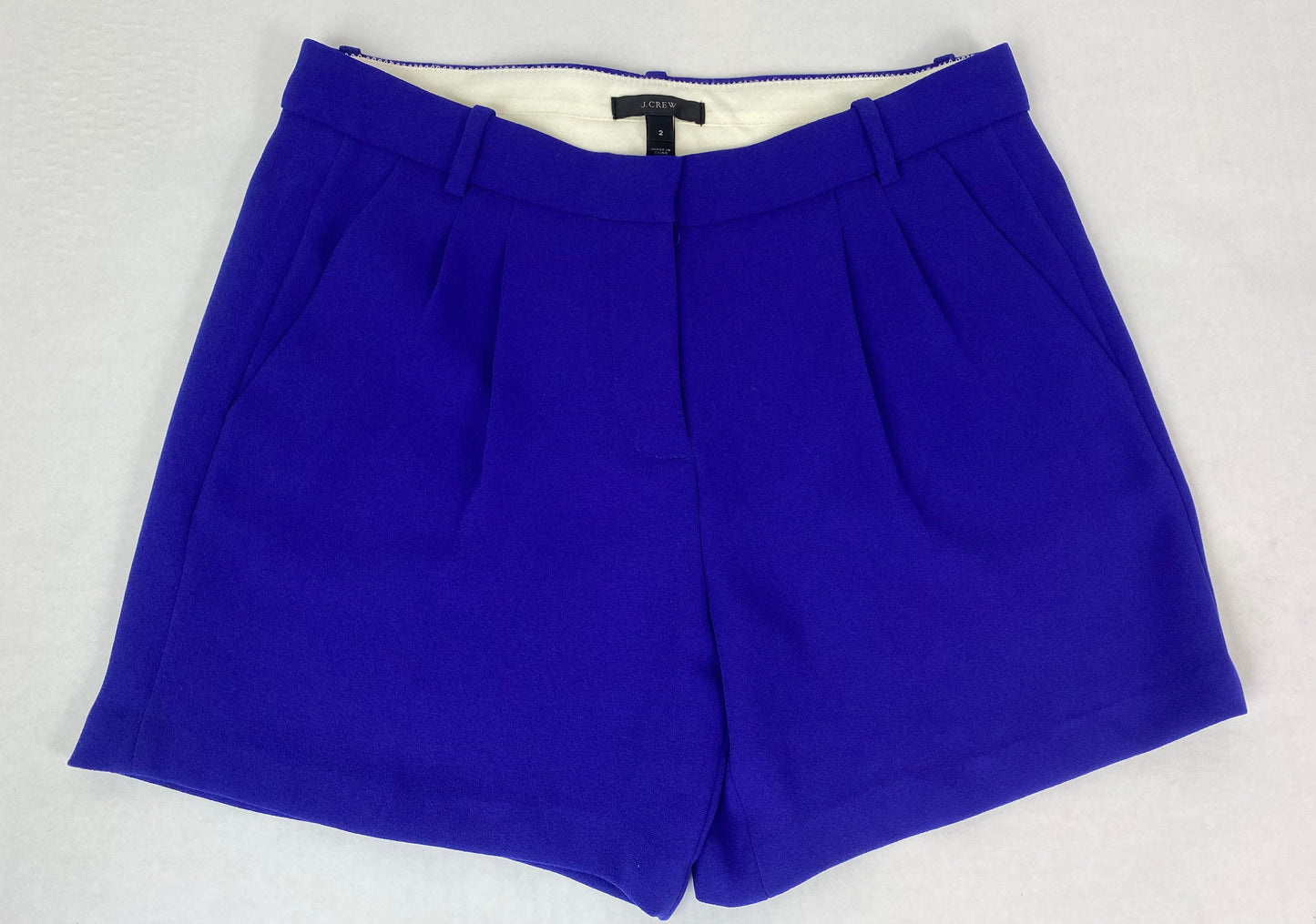 Women XS/S 2/4 J. Crew shorts Purplish Blue with pockets