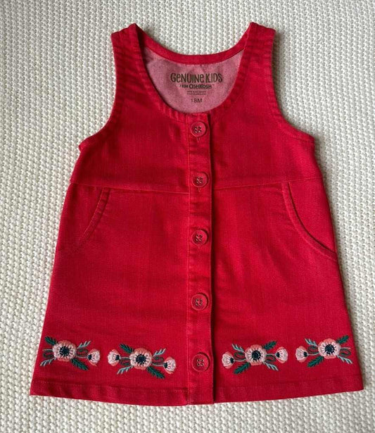 #93 Oshkosh Genuine Kids Red Jumper Girls 18M