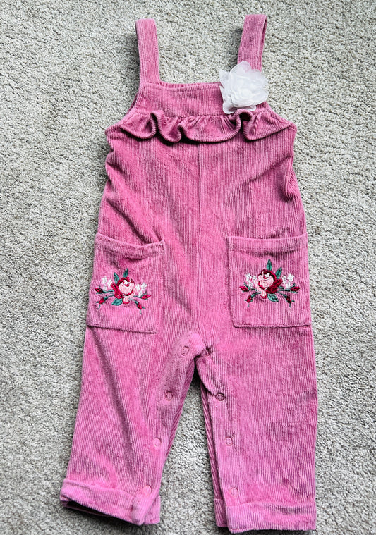 #68 Girls corduroy overalls, 12 mo, VGUC