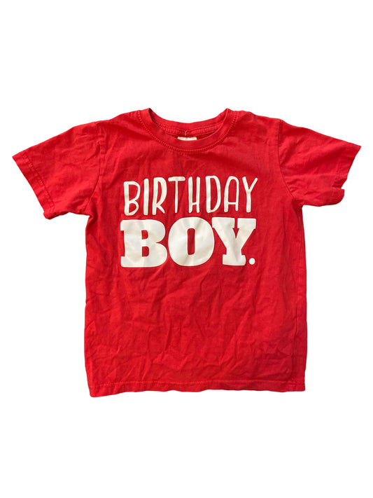 #33 Red Birthday Boy Shirt 6Y