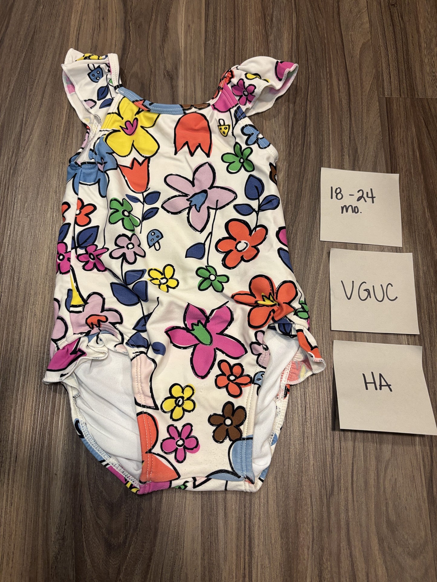#77 - 18-24 Mo - VGUC Hanna Andersson - Floral Swimsuit