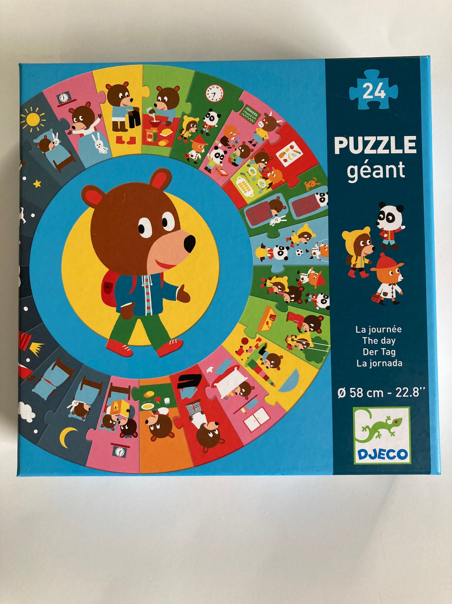 Djeco 24-piece floor puzzle for preschool and toddlers "The Day"  EUC