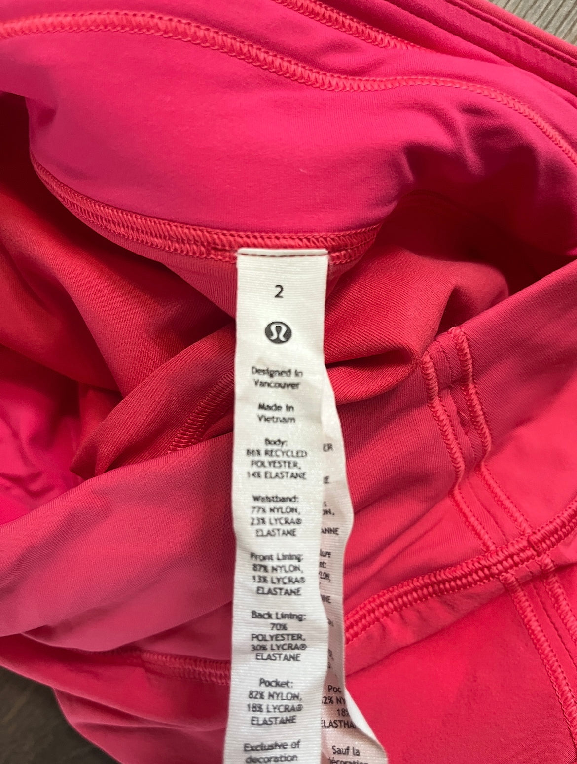 137 LN lululemon pink athletic skort size 2