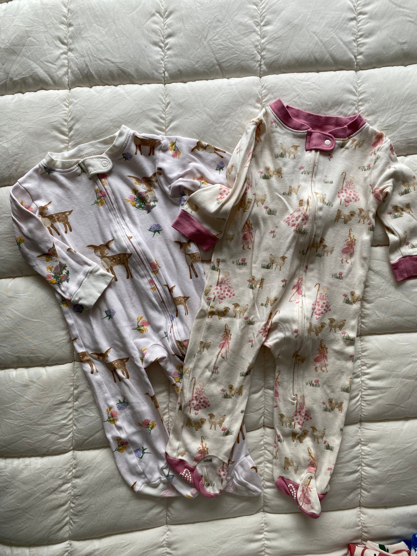 Seller 64 set of 2 Burt's Bees girls 3-6 mo sleepers
