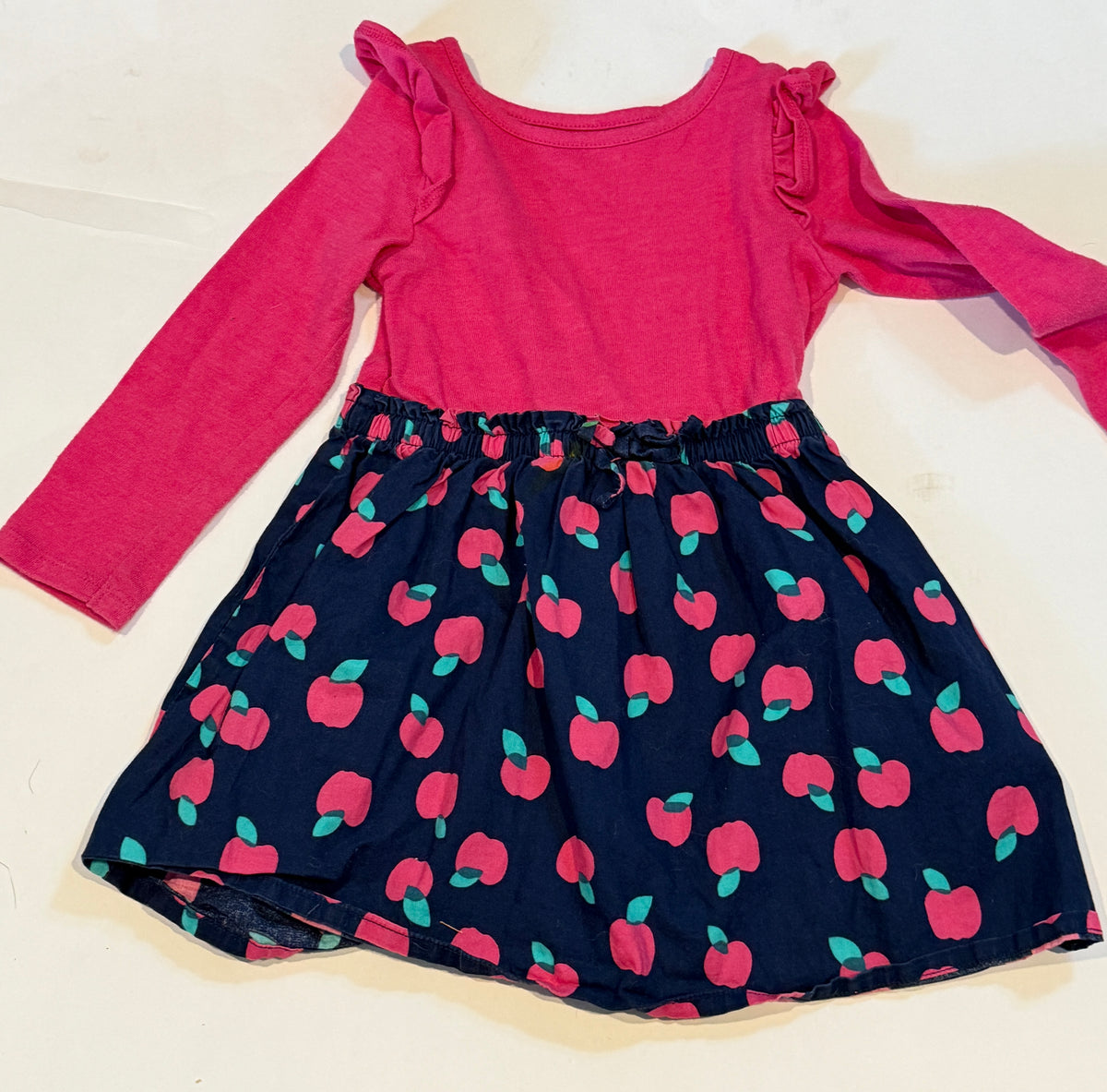 #170 Cat and Jack pink and apples dress girls 2t