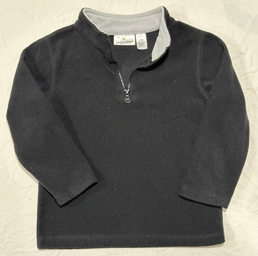 #95A REDUCED Jumping Beans Boys 4 Black Fleece Quarter Zip VGUC