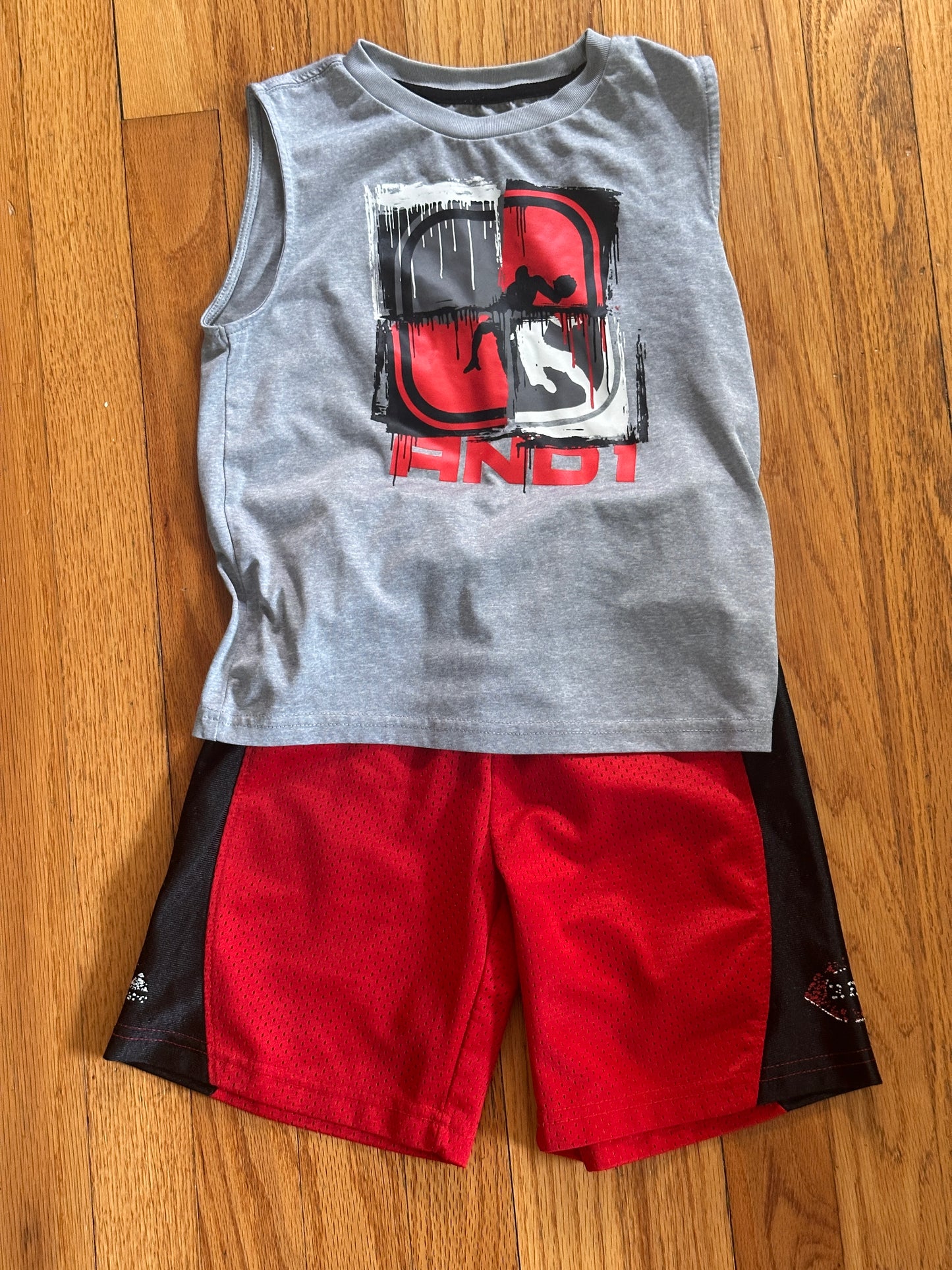 #94 AND1 Drifit Tank & Red Shorts - Boys 4T - VGUC