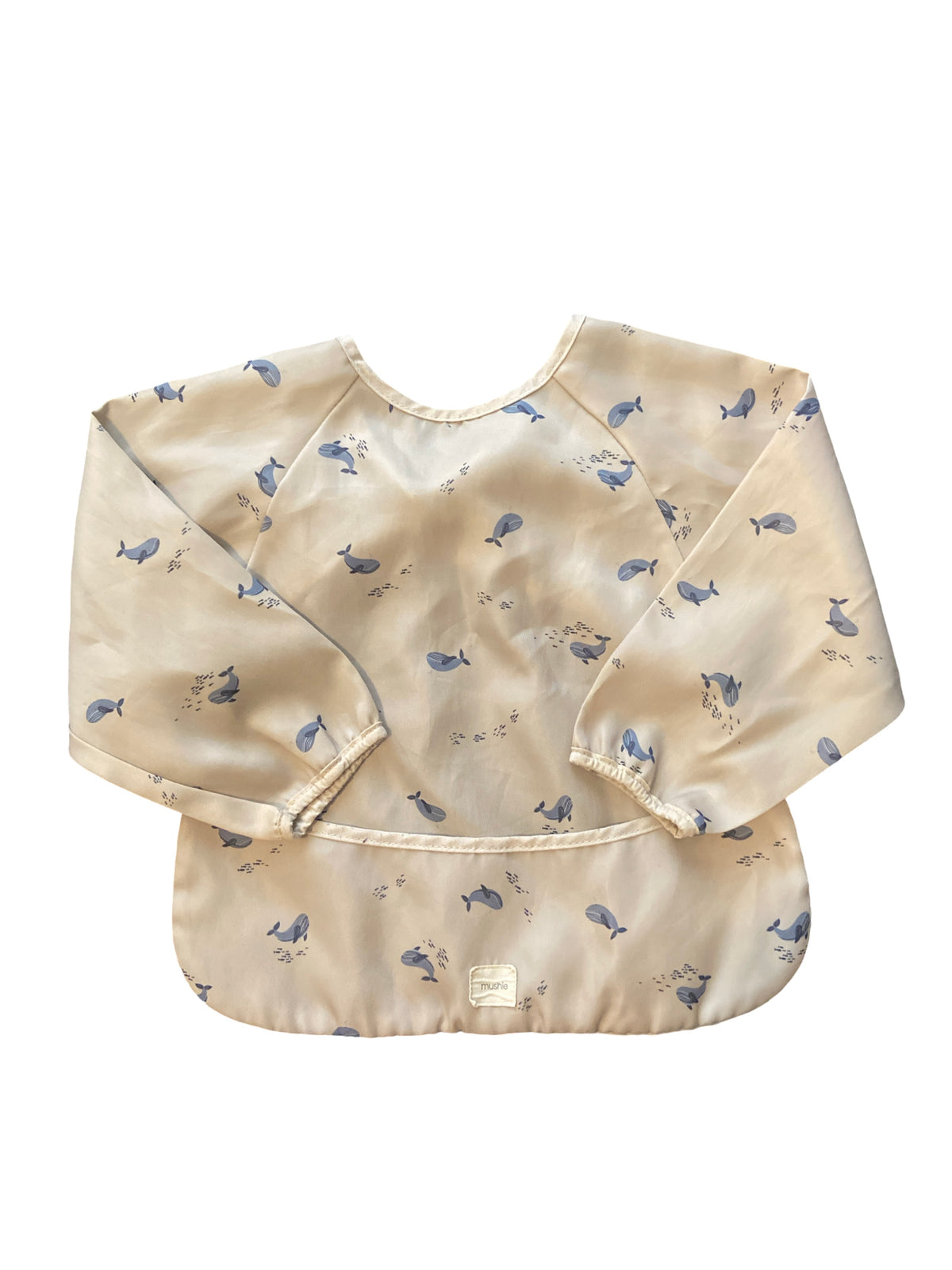 #33 Mushie Wearable Long Sleeve Baby Bib Whales