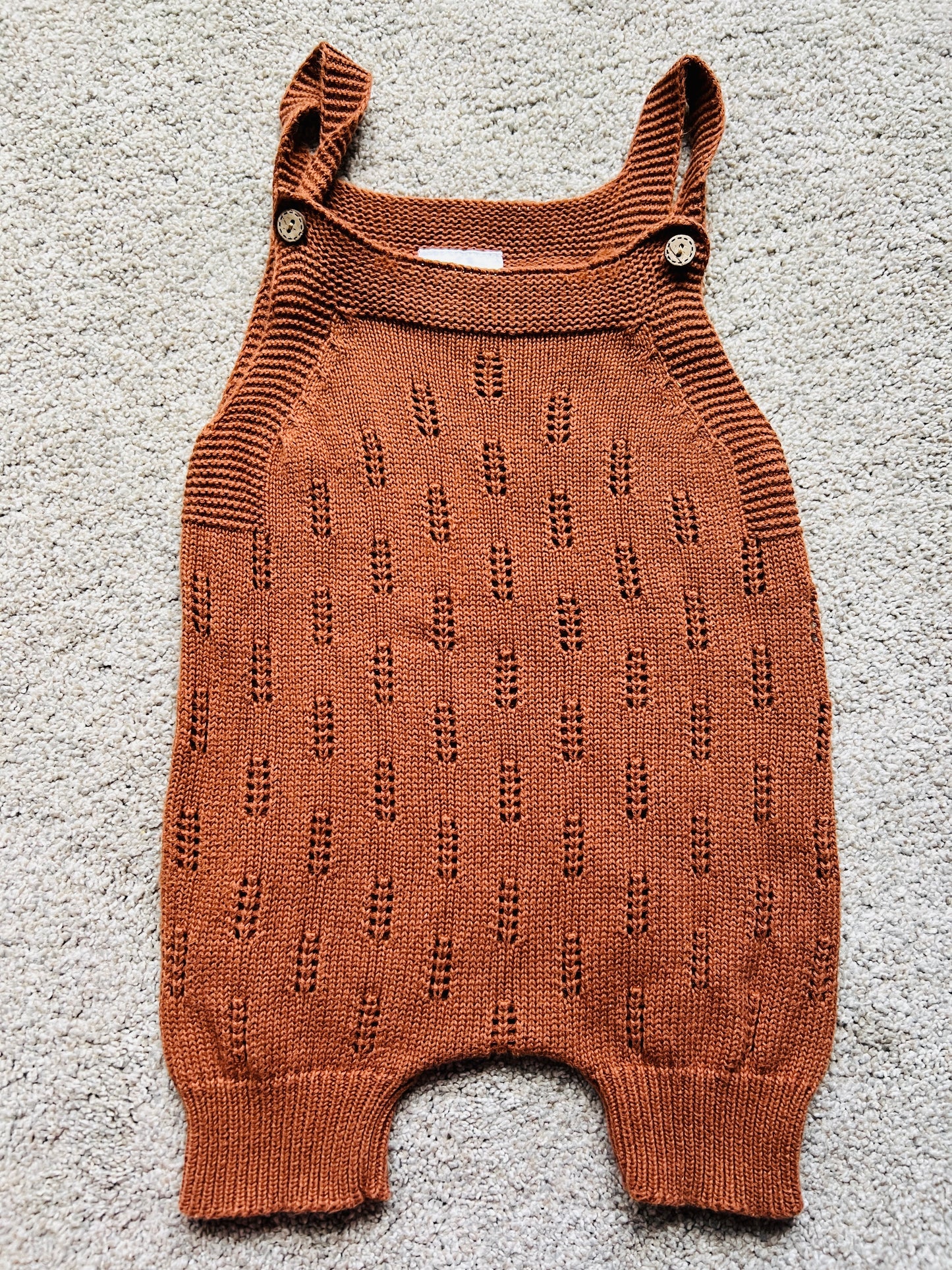 #68 Mebie Baby sweater overalls, 6-12 mo, VGUC