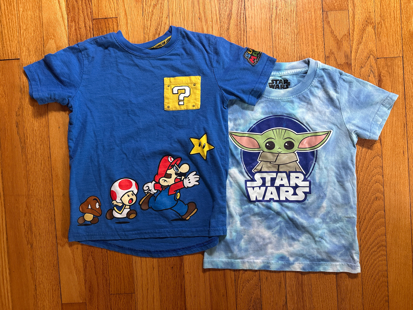#94 Star Wars & Super Mario Shirts - boys 7 - VGUC