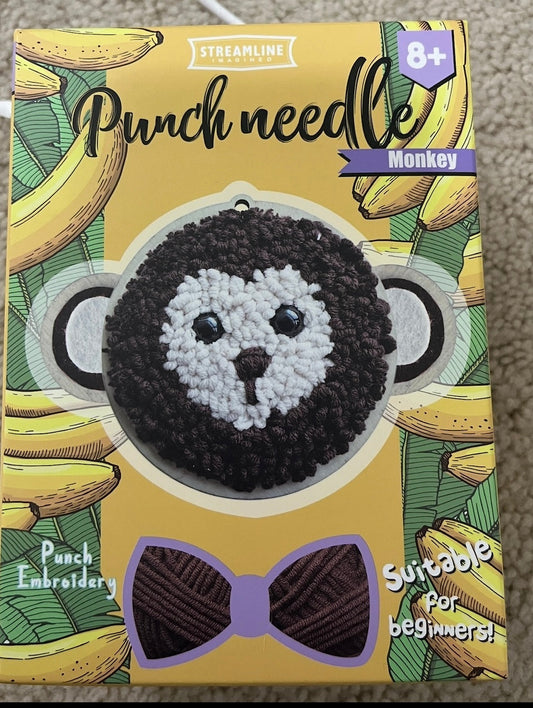 137 Punch needle monkey craft BN never opened