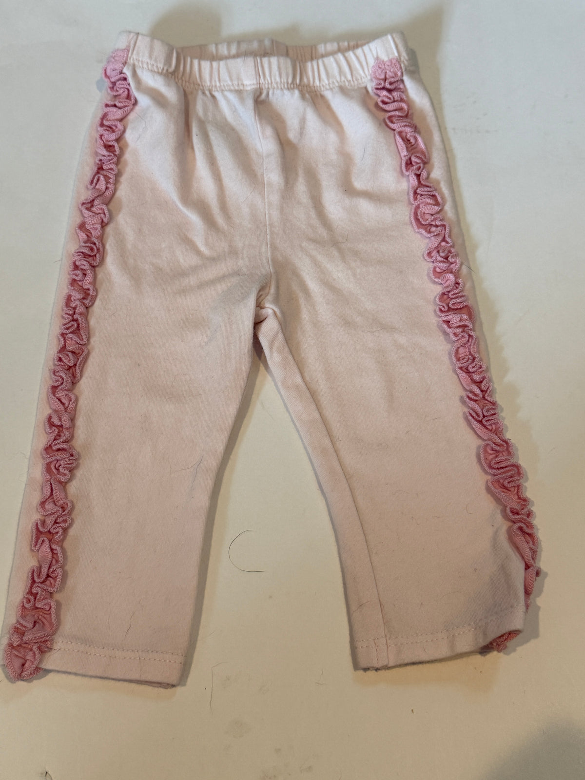 #170 First impressions pink ruffle leg pants girls 3-6 months