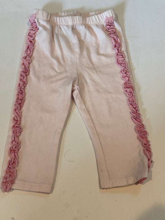 #170 First impressions pink ruffle leg pants girls 3-6 months