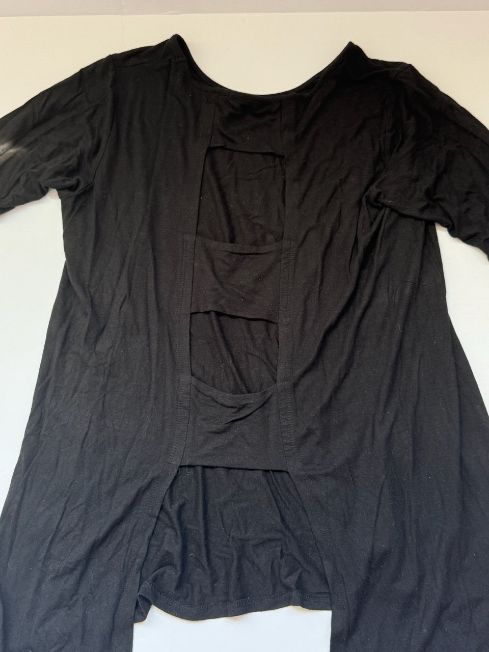 #82 Loveappella Black Top,  Distinctive Ladder Cutout (Back), Women's Size M