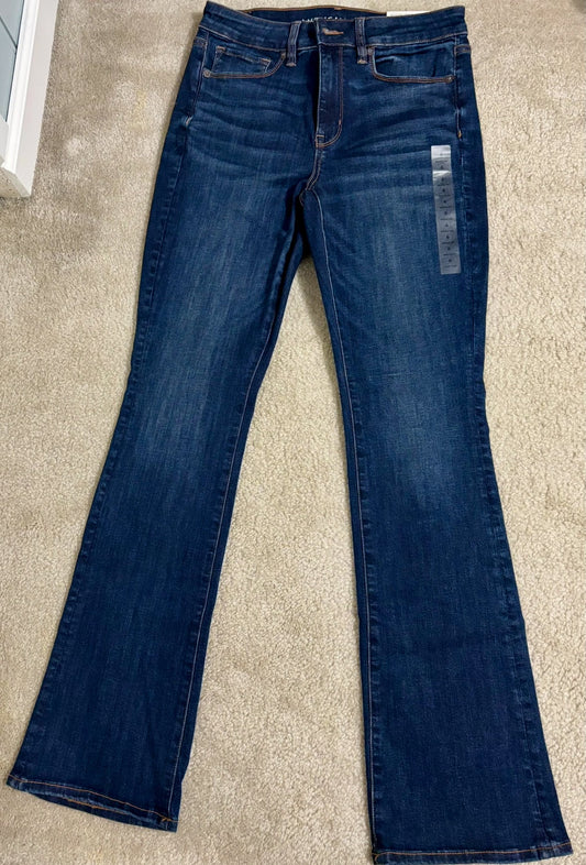 #132 - Americal Eagle: Women's NE(X)T Level Stretch Hi-Rise Skinny Kick Jeans, Deep Sea Blue, Size 6 - NWT